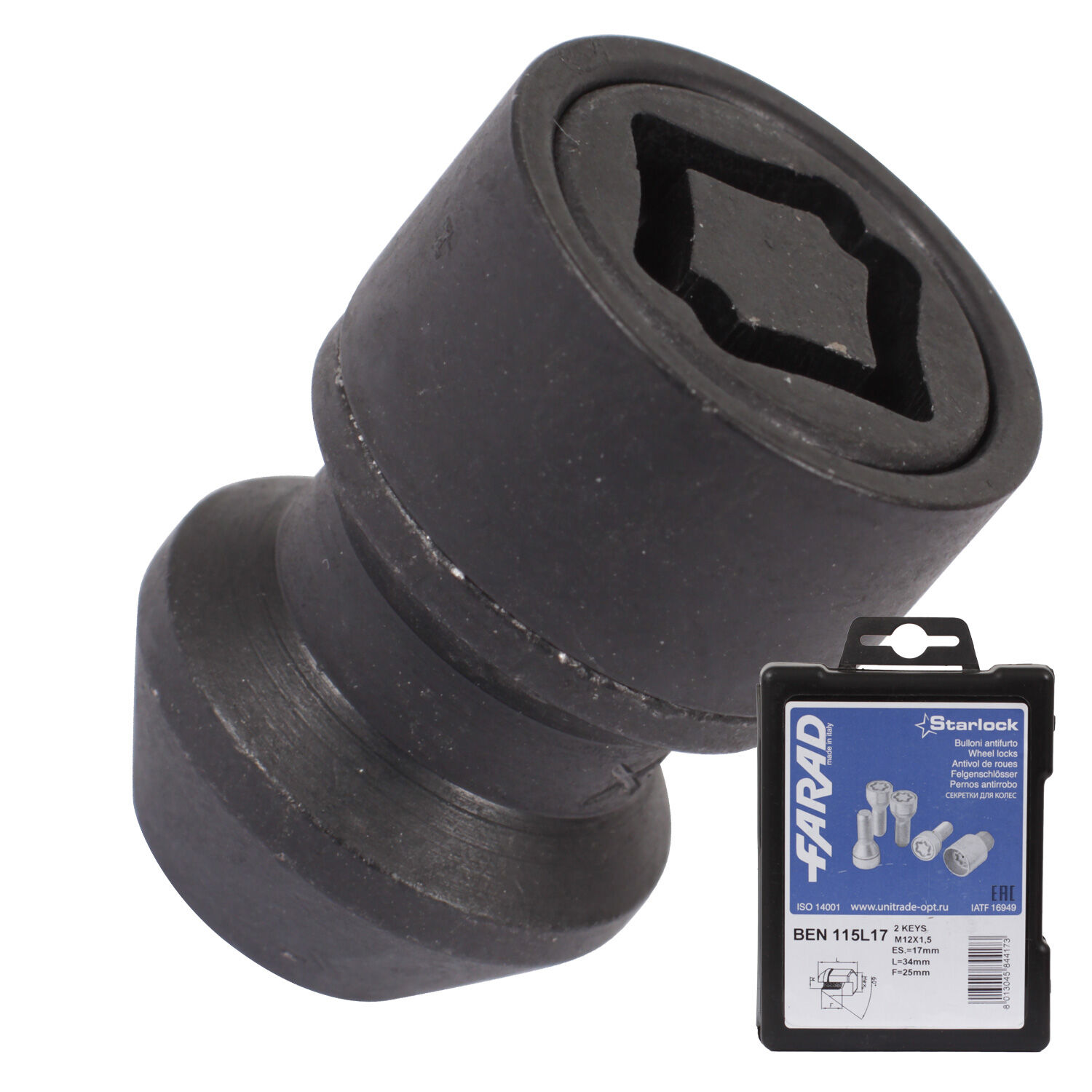 Farad Гайка секретная Farad 12х1,5х34 4+2 17 ключ конус Star BEN115L17/2