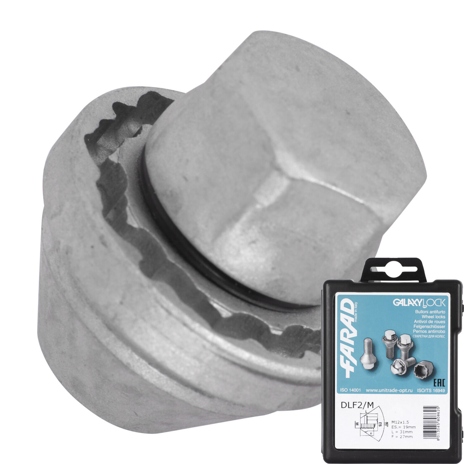 Farad Гайка секретная Farad 12х1,5х32 4+1 19 ключ конус DLF2/M