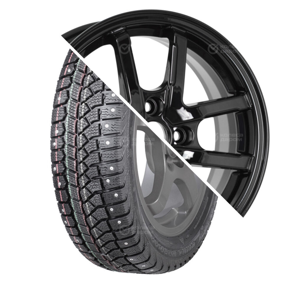 Brina Nordico (V-522) 185/65 R 15 88T шип () + Грид R15x6 4x100 ET45 CB54.1 Black Brina Nordico (V-522) 185/65 R 15 88T шип + Грид R15x6 4x100 ET45 CB54.1 Black