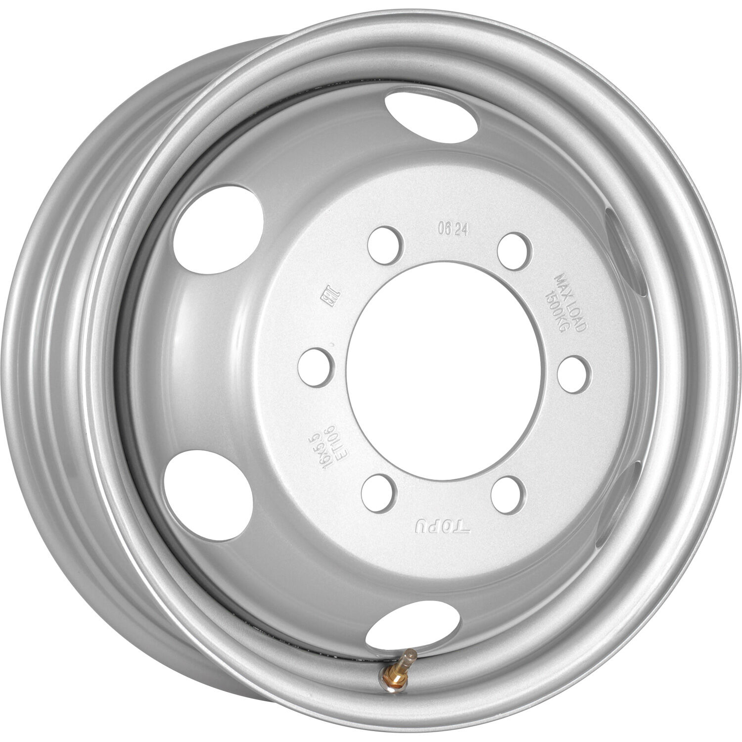 Topu (SRW) 3165588 R16x5.5 6x170 ET106 CB130 Silver с вентилем, 1500 кг