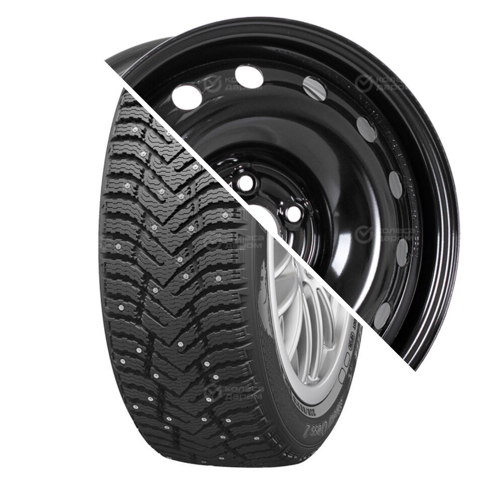 Trebl Snow Cross 2 R15 185/60 88T шип   () + 64H38DP R15x6 5x100 ET38 CB57.1 Black  Snow Cross 2 R15 185/60 88T шип    + 64H38DP R15x6 5x100 ET38 CB57.1 Black