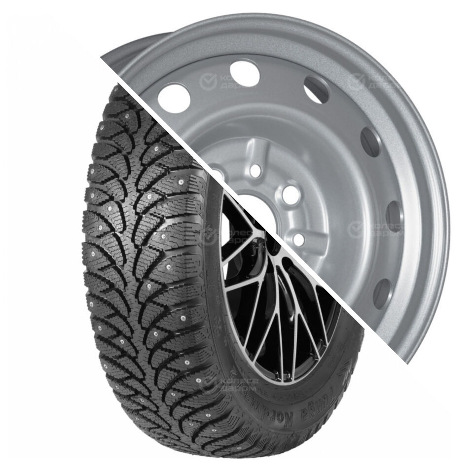 Nordway 2 R14 185/60 82Q шип   () + Тольятти ВАЗ 2112  R14x5.5 4x98 ET35 CB58.6 Silver  Nordway 2 R14 185/60 82Q шип    + Тольятти ВАЗ 2112  R14x5.5 4x98 ET35 CB58.6 Silver
