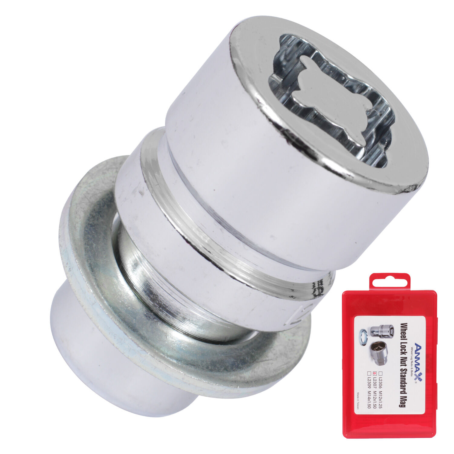 Anmax Гайка секретная  Anmax 12х1,5х35 4+2 19/21мм пресс/шайба L2307