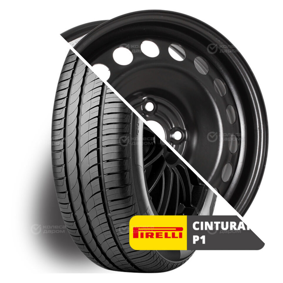 Cinturato P1 Verde R15 185/65 88H + 8114 TREBL R15x6 4x100 ET48 CB54.1 Black R15 185/65 88H + R15x6 4x100 ET48 CB54.1 Black