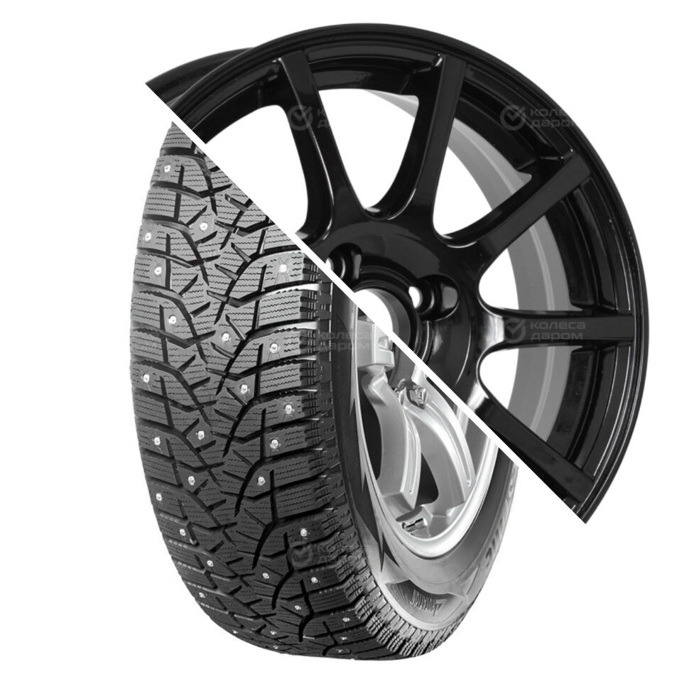 CrossStreet Blizzak Spike-02 R15 185/60 84T шип   () + CR16 R15x6 4x98 ET40 CB58.6 Black  Blizzak Spike-02 R15 185/60 84T шип    + CR16 R15x6 4x98 ET40 CB58.6 Black