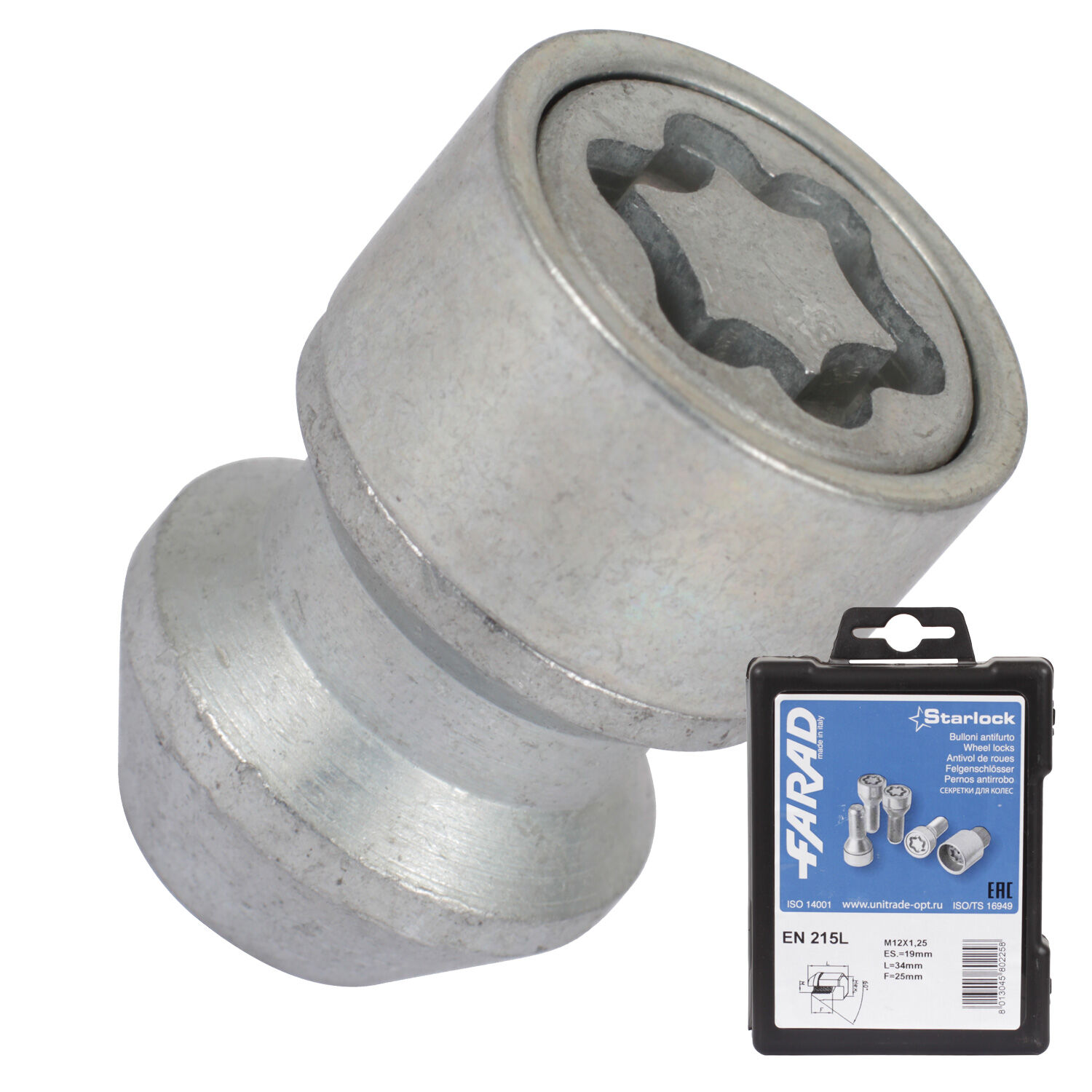 Farad Гайка секретная Farad 12х1,25х34 4+1 19 конус EN215L