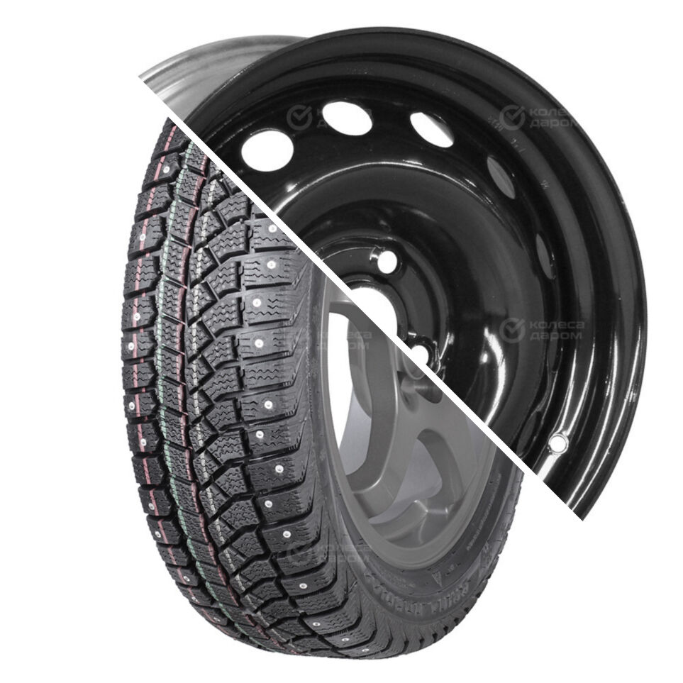 Trebl Brina Nordico (V-522) R15 195/65 91T шип   () + 8075 TREBL R15x6 4x114.3 ET43 CB67.1 Black  Brina Nordico (V-522) R15 195/65 91T шип    + 8075 TREBL R15x6 4x114.3 ET43 CB67.1 Black