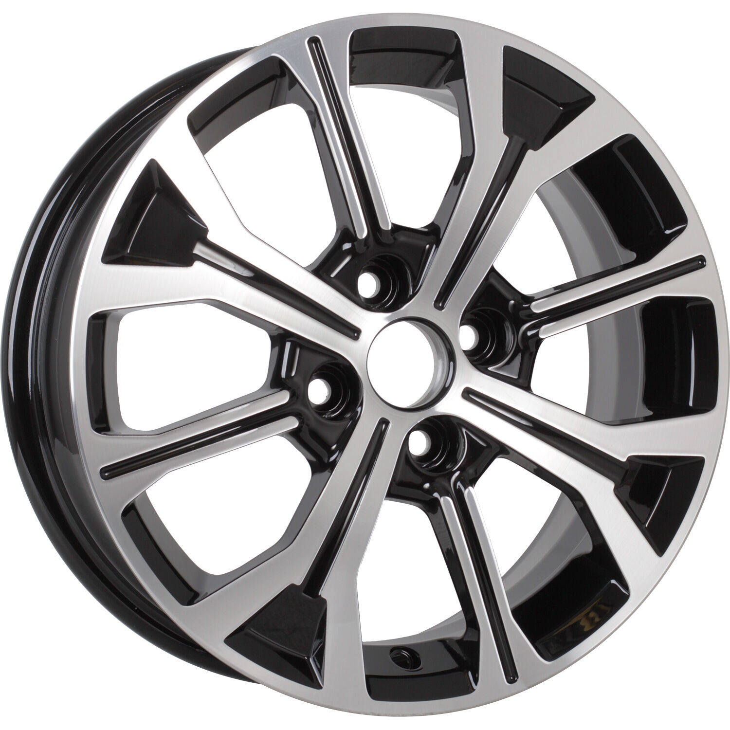 KDW KD1549 (ZV 15_Vesta) R15x6 4x100 ET50 CB60.1 Black_Front_Polished