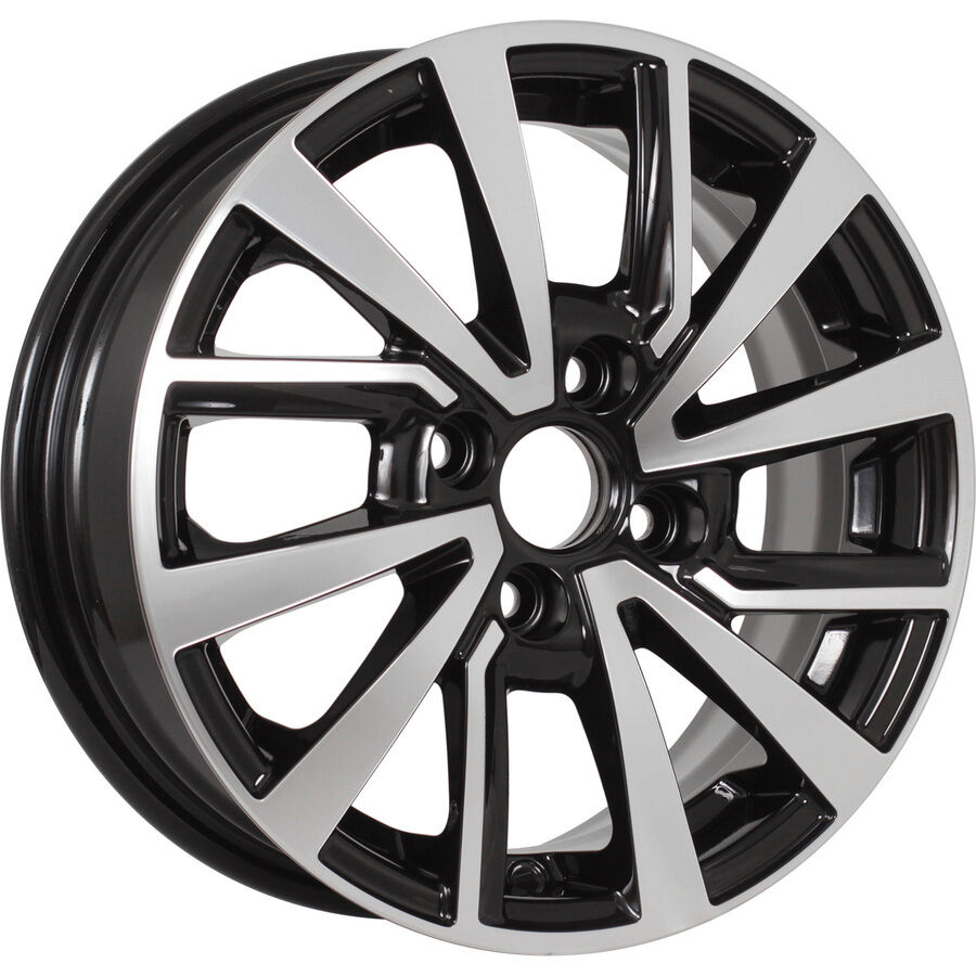 KDW KD1430 R14x5.5 4x100 ET40 CB54.1 Black_Front_Polished (Мятый обод)*