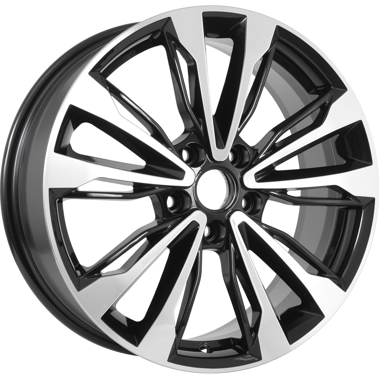 KDW KD1830 R18x7 5x108 ET47 CB60.1 Black_Front_Polished