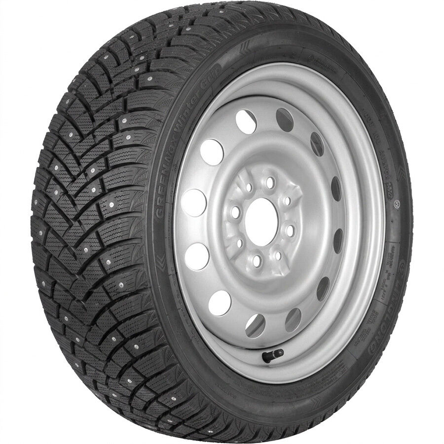 Green-Max Winter Grip R14 185/60 82T шип   () + Тольятти ВАЗ 2112  R14x5.5 4x98 ET35 CB58.6 Silver  Green-Max Winter Grip R14 185/60 82T шип    + Тольятти ВАЗ 2112  R14x5.5 4x98 ET35 CB58.6 Silver