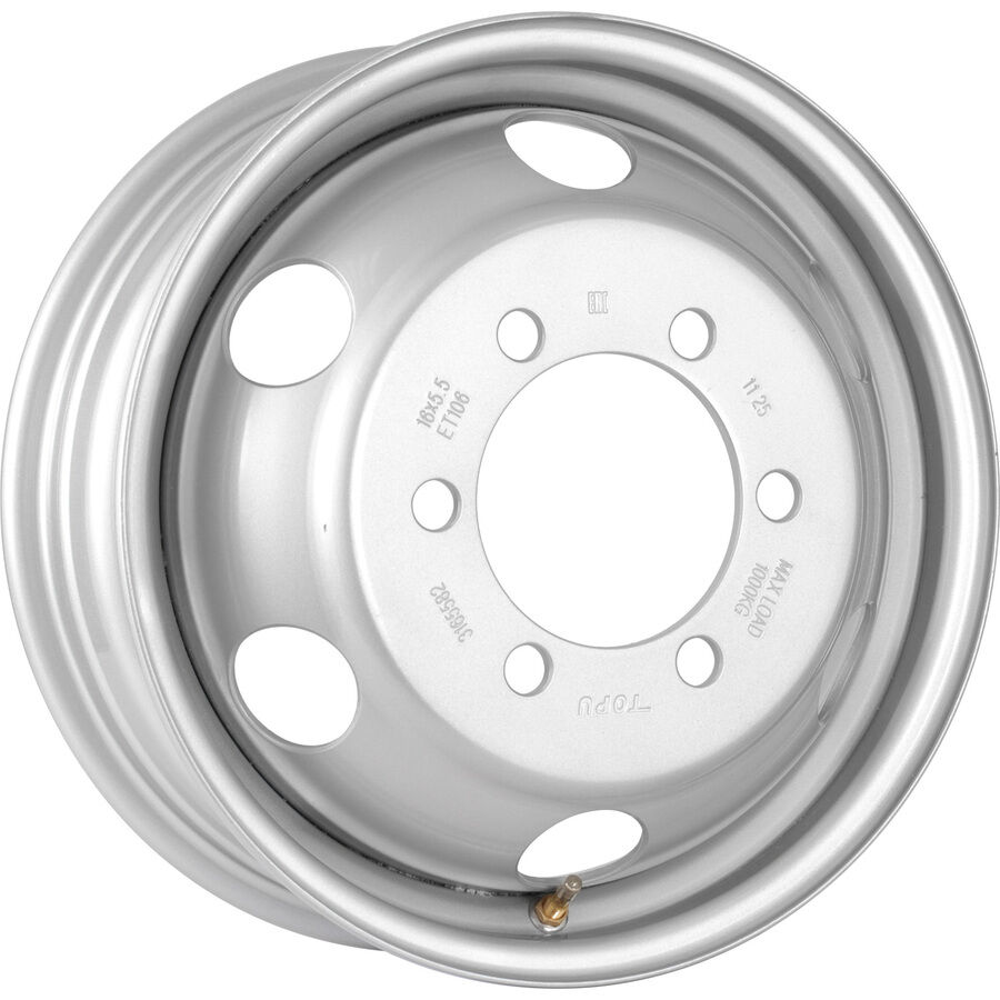Topu (SRW) 3165582 (коробка) R16x5.5 6x170 ET106 CB130 Silver с вентилем, 1150 кг