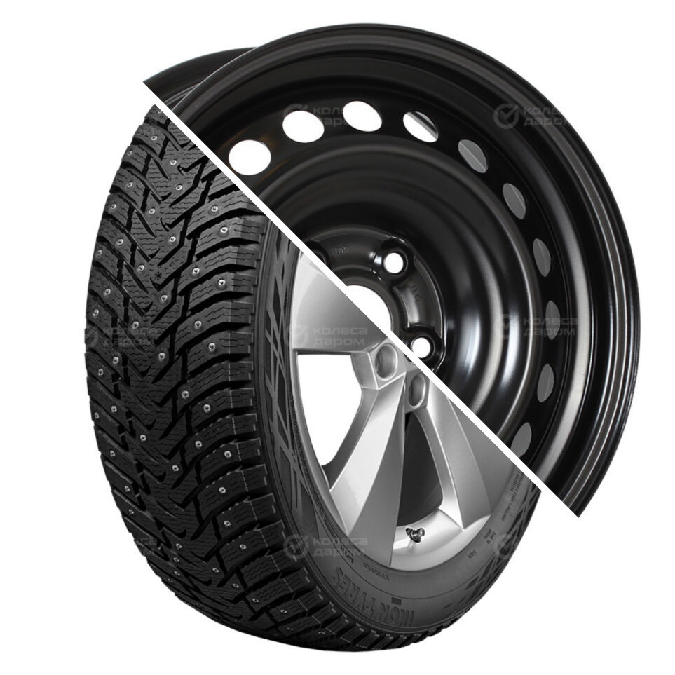Ikon Character Ice 8 (Nordman 8) R16 205/55 94T шип XL   () + 16012 R16x6.5 5x114.3 ET45 CB60.1 Black  Character Ice 8 (Nordman 8) R16 205/55 94T шип XL    + 16012 R16x6.5 5x114.3 ET45 CB60.1 Black