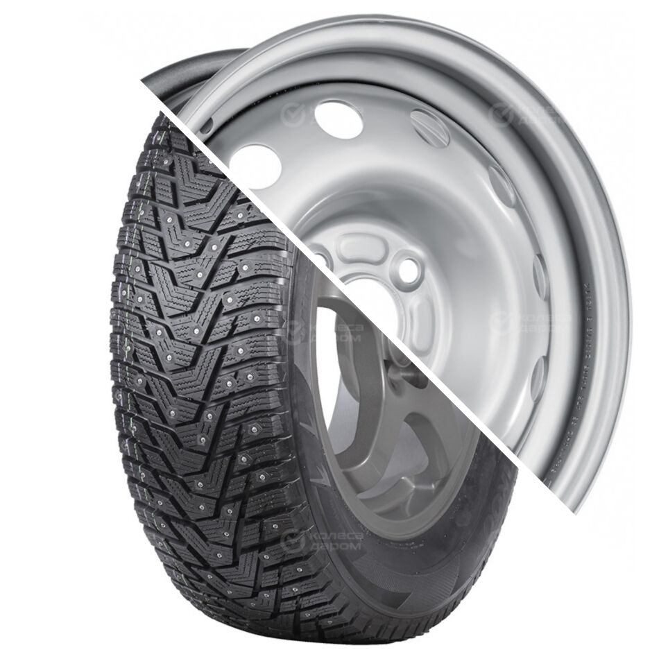 Hankook Winter i Pike RS2 W429 R14 185/65 90T шип   () + 14005 R14x5.5 4x100 ET35 CB57.1 Silver  Winter i Pike RS2 W429 R14 185/65 90T шип    + 14005 R14x5.5 4x100 ET35 CB57.1 Silver