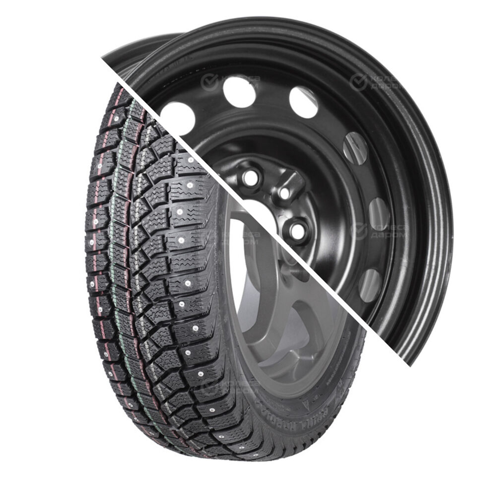 Trebl Brina Nordico (V-522) R14 185/60 82T шип () + 53B35B_P TREBL (12 отверстий) R14x5.5 4x98 ET35 CB58 Brina Nordico (V-522) R14 185/60 82T шип + 53B35B_P TREBL (12 отверстий) R14x5.5 4x98 ET35 CB58.6