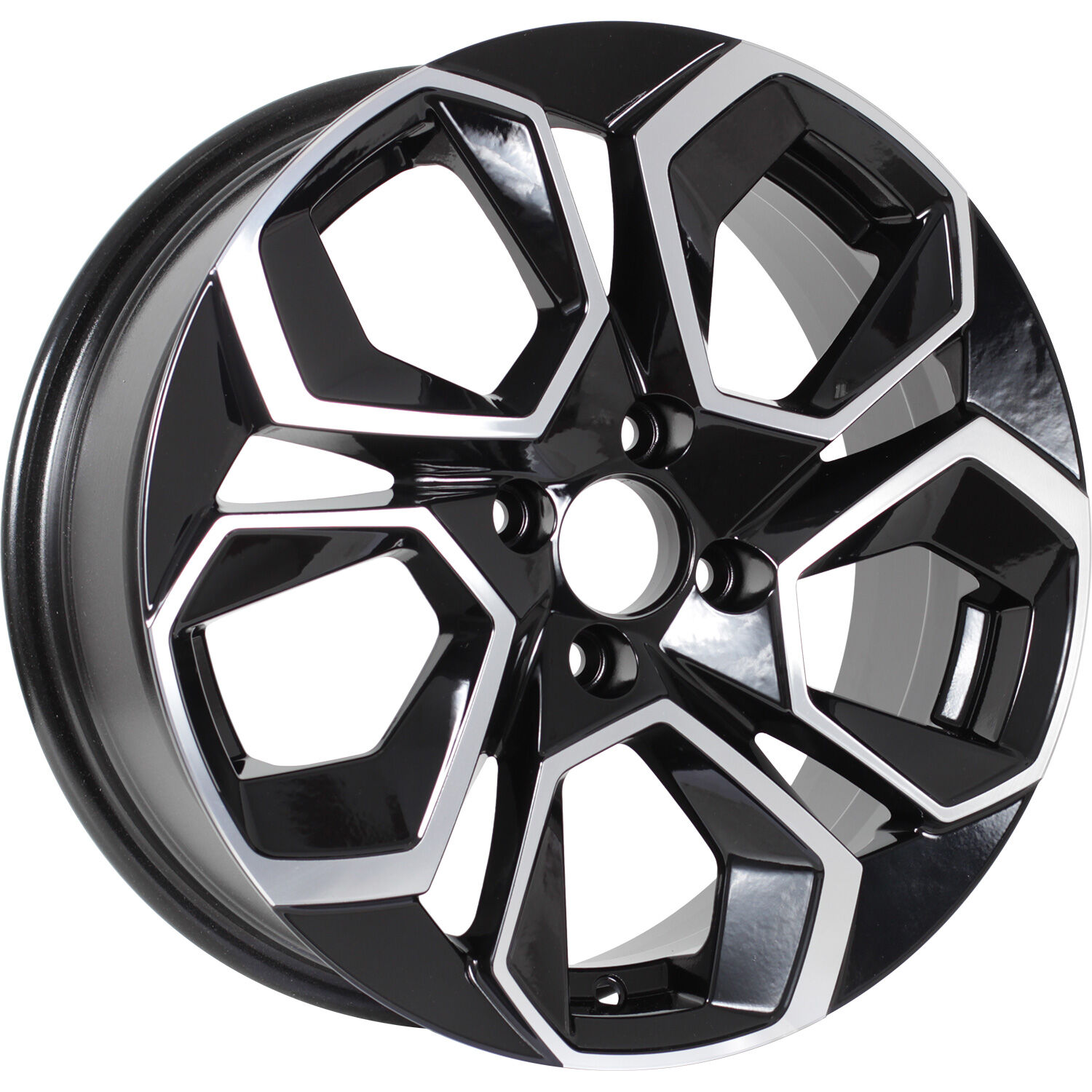 KDW KD1620 R16x6.5 4x100 ET45 CB60.1 Black_Front_Polished (Мятый обод)*