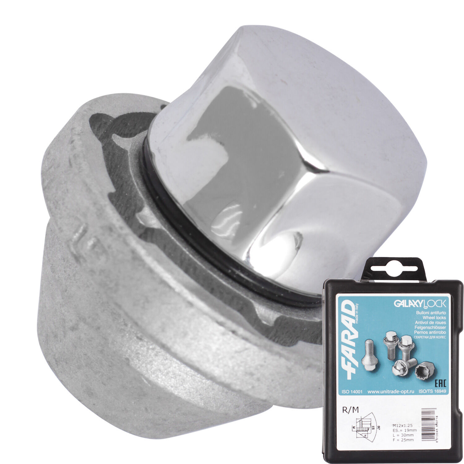 Farad Гайка секретная Farad 12х1,25х32 4+1 19 ключ конус R/M