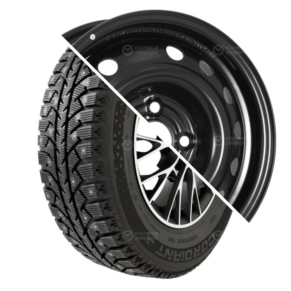 Евразиа ТАПО Sno-Max 7000 R14 175/65 82T шип   () + 53A49Z Евразиа ТАПО R14x5.5 4x100 ET49 CB56.6 Black  Sno-Max 7000 R14 175/65 82T шип    + 53A49Z Евразиа ТАПО R14x5.5 4x100 ET49 CB56.6 Black