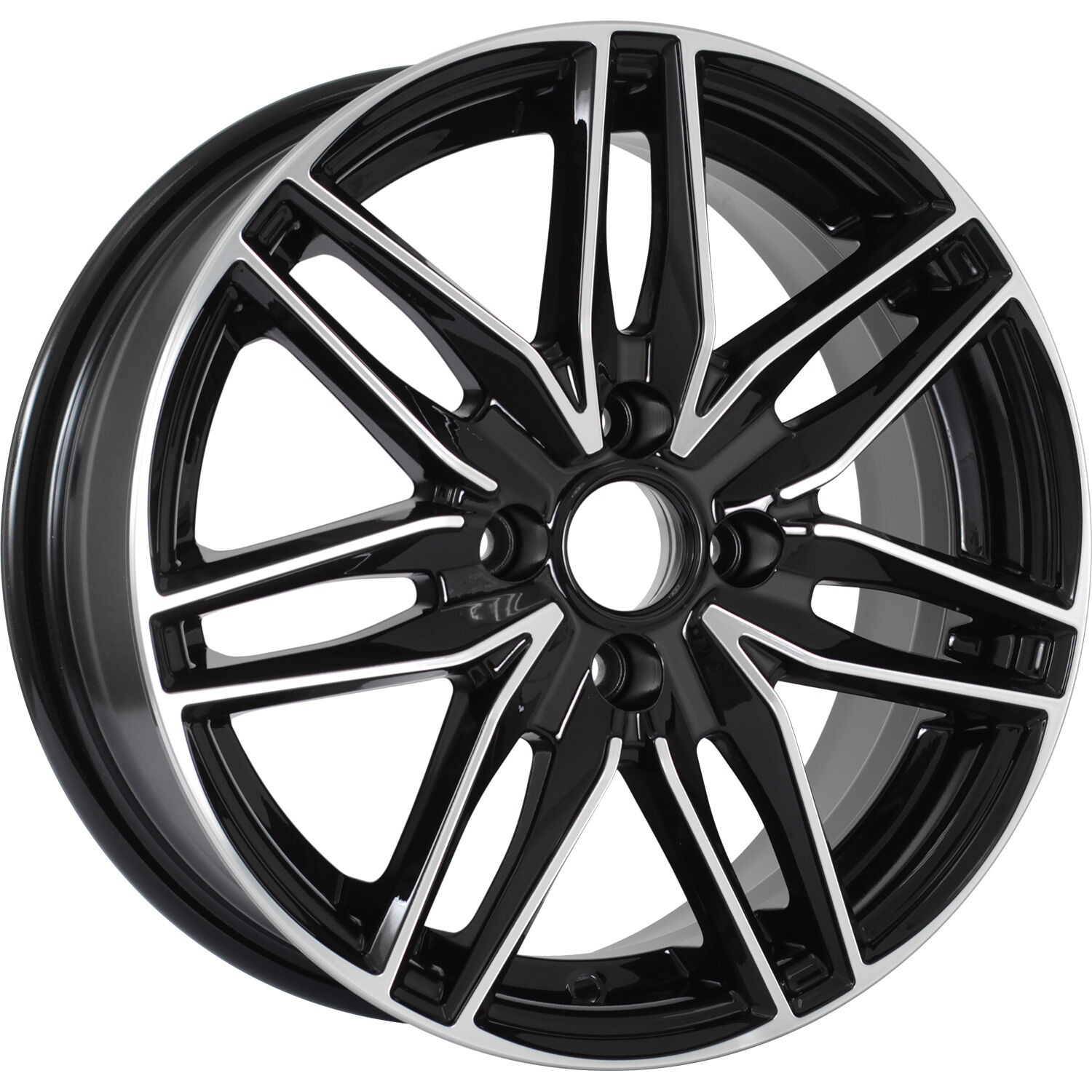KDW KD1570 R15x6 4x100 ET39 CB67.1 Black_Front_Polished