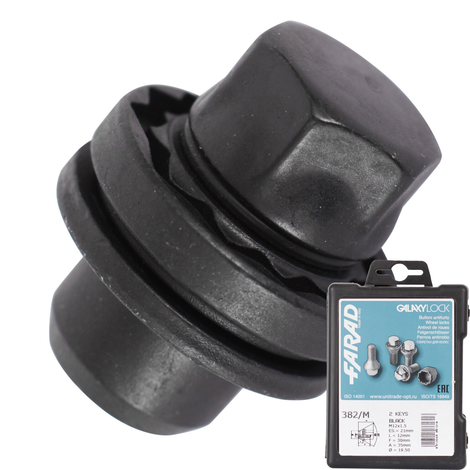 Farad Гайка секретная Farad 12х1,5х32 4+2 21 ключ пресс/шайба 382/M/B/2