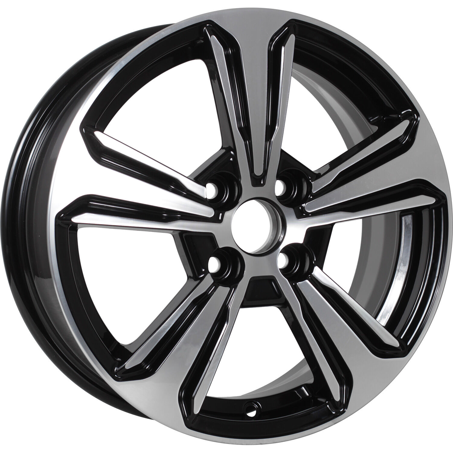KDW KD1544 (15_Solaris II) R15x6 4x100 ET46 CB54.1 Black_Front_Polished