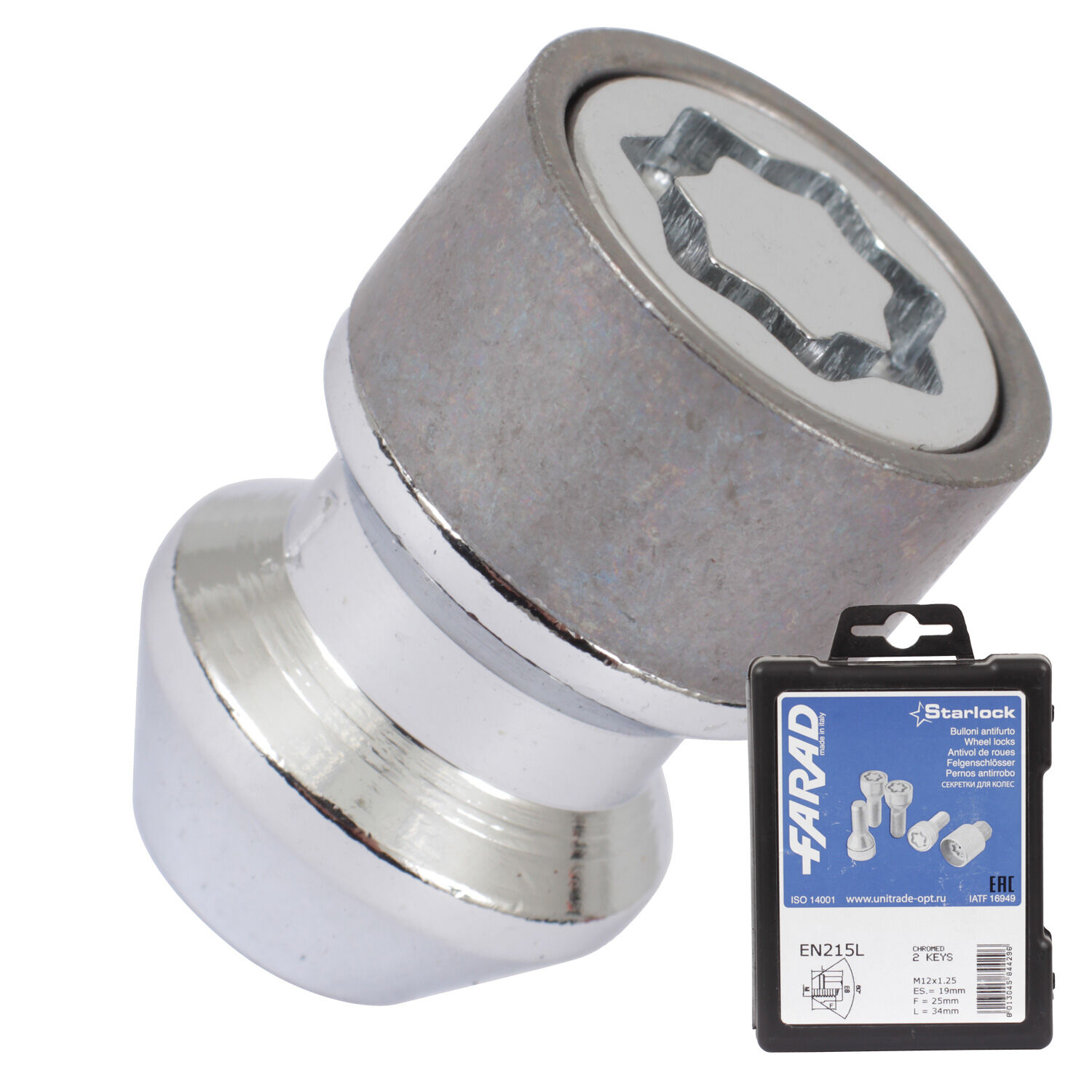 Farad Гайка секретная Farad 12х1,25х34 4+2 19 конус Star EN215LCR/2