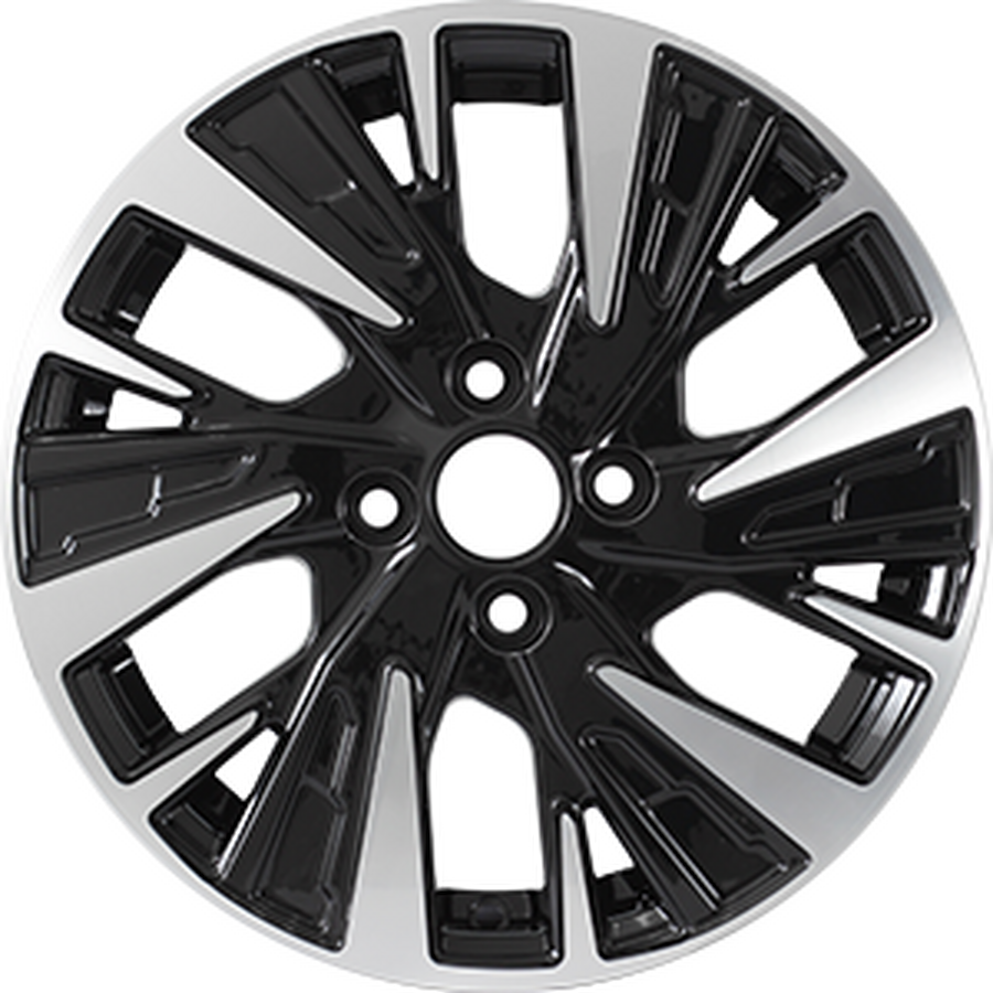 KDW KD1580 R15x6 4x100 ET50 CB60.1 Black_Front_Polished