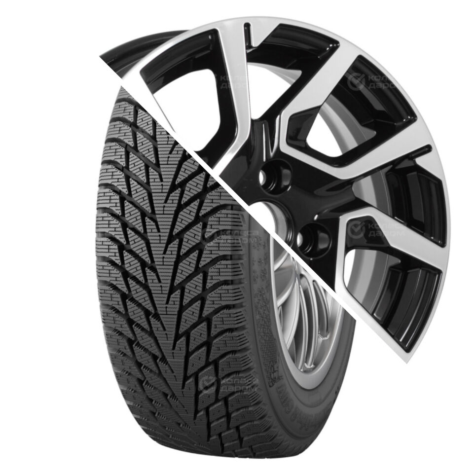 KDW Winter Drive 2 R14 185/65 90T    () + KD1420(КС1090-00) R14x5.5 4x98 ET35 CB58.5 Black_Front_Polishe Winter Drive 2 R14 185/65 90T     + KD1420(КС1090-00) R14x5.5 4x98 ET35 CB58.5 Black_Front_Polished