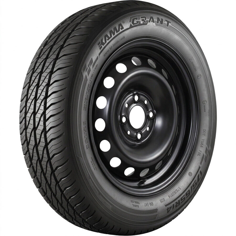Кама GRANT (НК-241) R14 175/65 82H    () + ВАЗ 2170 (16 отверстий) R14x5.5 4x98 ET35 CB58.6 Black  GRANT (НК-241) R14 175/65 82H     + ВАЗ 2170 (16 отверстий) R14x5.5 4x98 ET35 CB58.6 Black