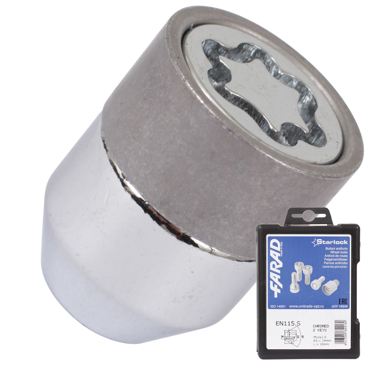 Farad Гайка секретная Farad 12х1,5х30 4+2 19 ключ конус Star EN115 SCR/2