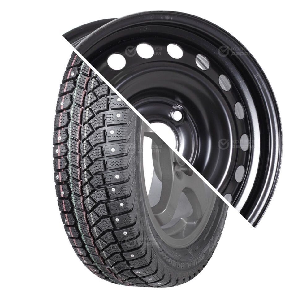 ТЗСК Brina Nordico (V-522) R15 205/65 94T шип   () + Nissan Almera R15x6 4x114.3 ET45 CB66.1 Black  Brina Nordico (V-522) R15 205/65 94T шип    + Nissan Almera R15x6 4x114.3 ET45 CB66.1 Black