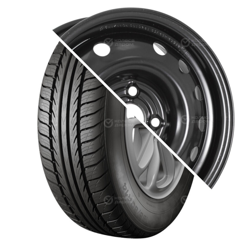 BREEZE (HK-132) R14 185/60 82H    () + 53A45R Евразиа ТАПО R14x5.5 4x100 ET45 CB54 Black  BREEZE (HK-132) R14 185/60 82H     + 53A45R Евразиа ТАПО R14x5.5 4x100 ET45 CB54 Black