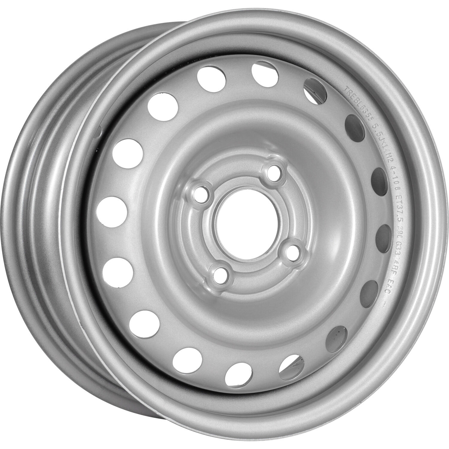 Trebl 6355 TREBL R14x5.5 4x108 ET37.5 CB63.3 Silver (Мятый обод)*