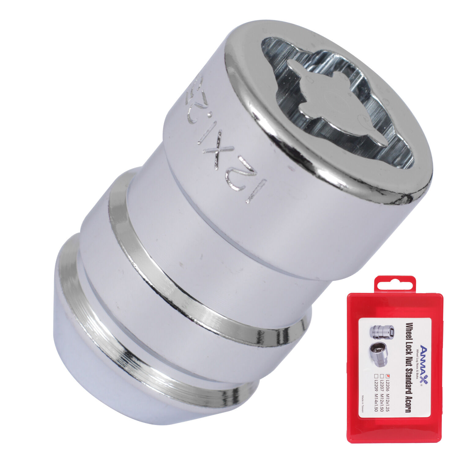 Anmax Гайка секретная  Anmax 12х1,25х35 4+2 19/21мм конус L2206