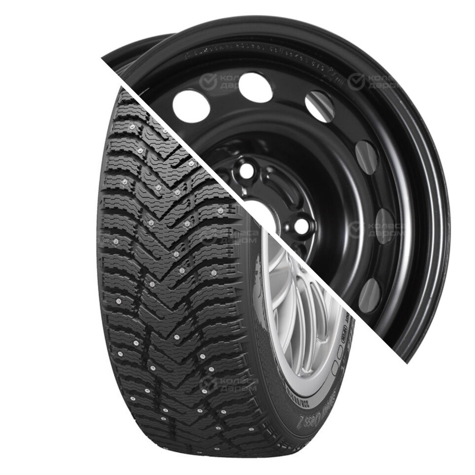 Snow Cross 2 R15 195/55 89T шип   () + 64E44Z Евразиа ТАПО R15x6 4x114.3 ET44 CB56.6 Black  Snow Cross 2 R15 195/55 89T шип    + 64E44Z Евразиа ТАПО R15x6 4x114.3 ET44 CB56.6 Black