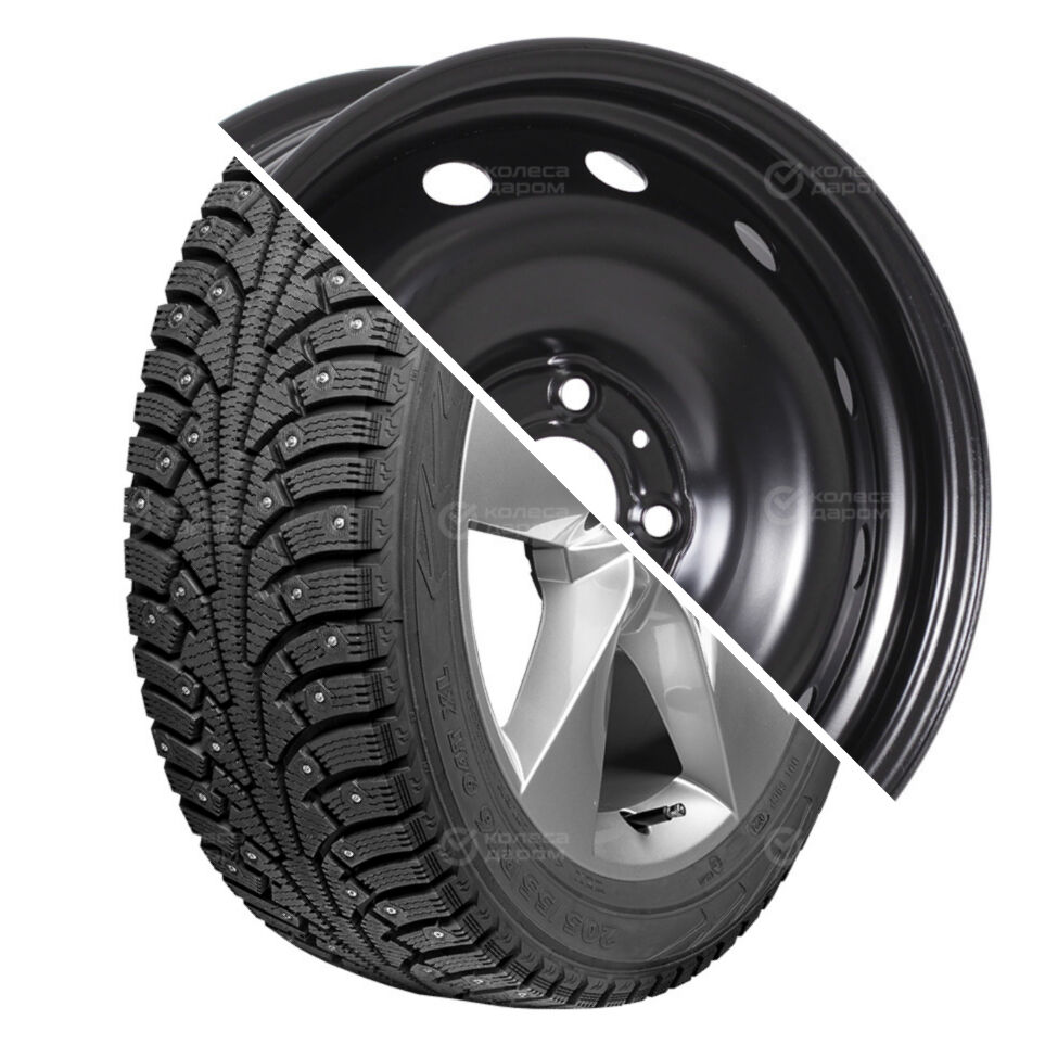 Ikon (Nokian Tyres) NORDMAN 5 R15 185/65 92T шип XL   () + 15009 R15x6 4x100 ET50 CB60.1 Black  (Nokian Tyres) NORDMAN 5 R15 185/65 92T шип XL    + 15009 R15x6 4x100 ET50 CB60.1 Black