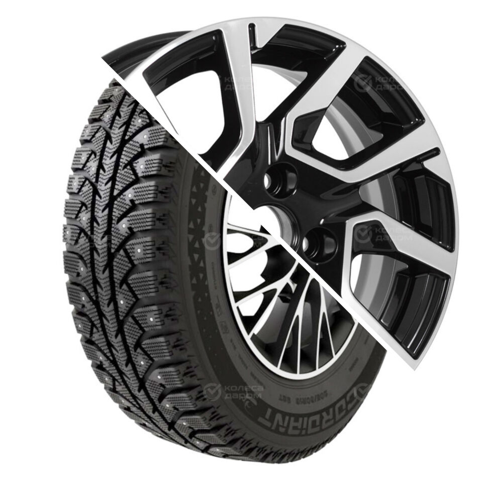 KDW Sno-Max 7000 (ex. Bridgestone) R14 185/65 86T шип   () + KD1420 R14x5.5 4x98 ET35 CB58.5 Black_Front Sno-Max 7000 (ex. Bridgestone) R14 185/65 86T шип    + KD1420 R14x5.5 4x98 ET35 CB58.5 Black_Front_P
