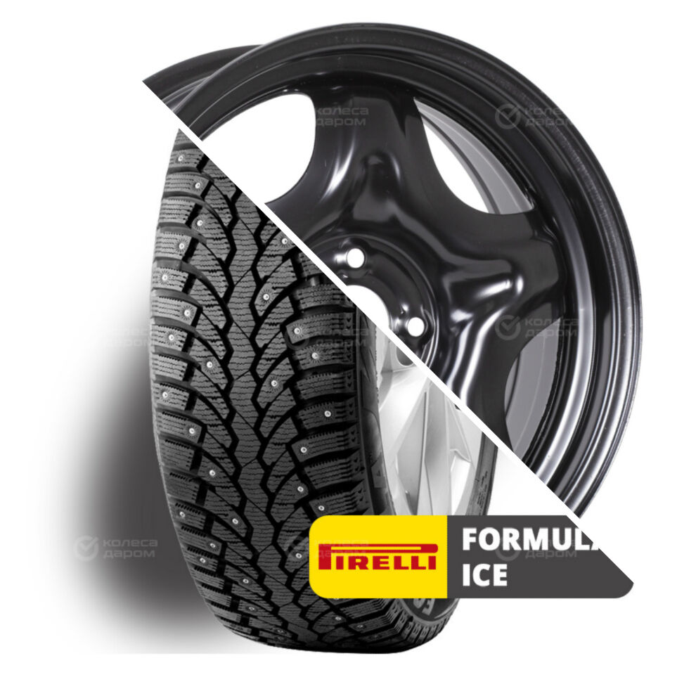 Ice R16 205/55 91T шип + Lada Vesta R16x6.5 4x100 ET50 CB60.1 Black R16 205/55 91T шип + R16x6.5 4x100 ET50 CB60.1 Black