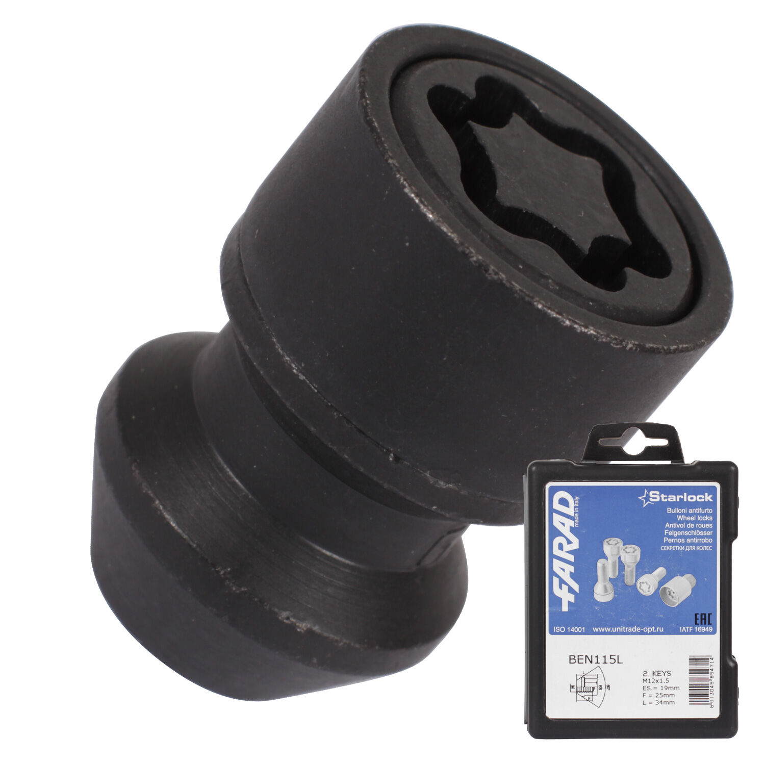 Farad Гайка секретная Farad 12х1,5х34 4+2 19 конус BEN115L/2