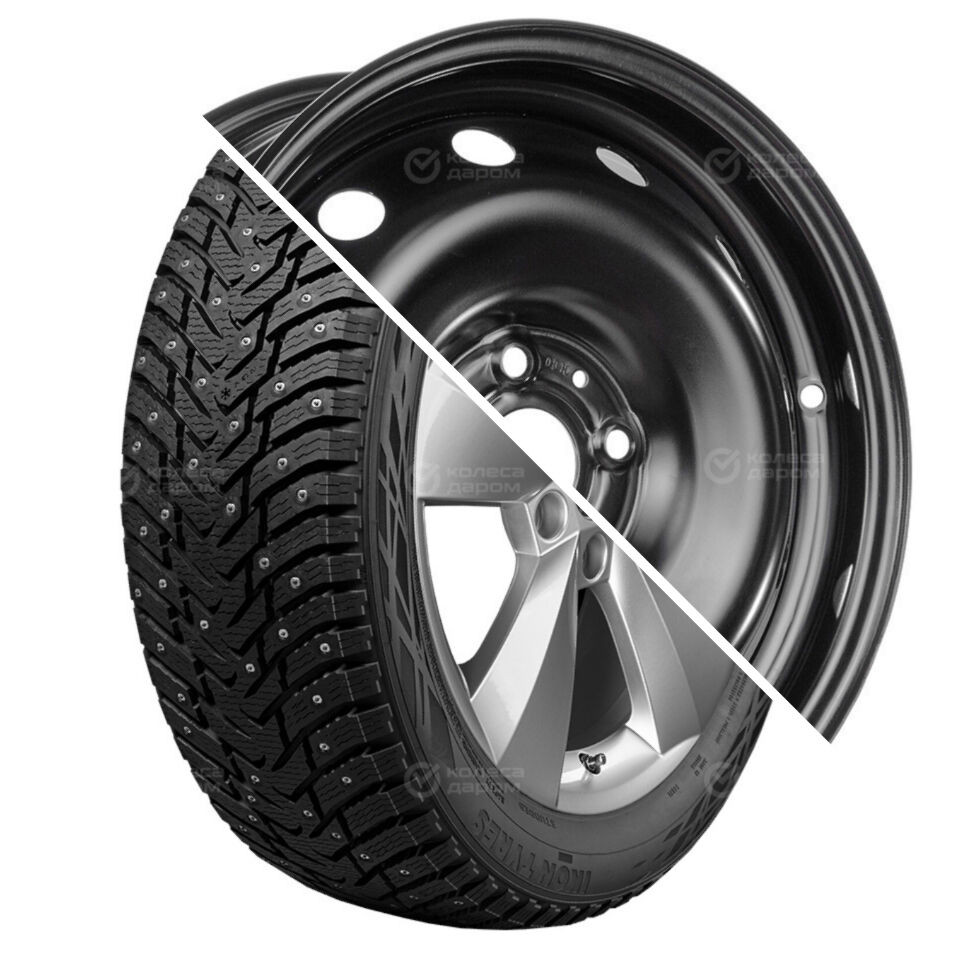 Ikon Character Ice 8 (Nordman 8) R15 185/65 92T шип XL  + 15003 R15x6 4x100 ET46 CB54.1 Black R15 185/65 92T шип XL  + R15x6 4x100 ET46 CB54.1 Black