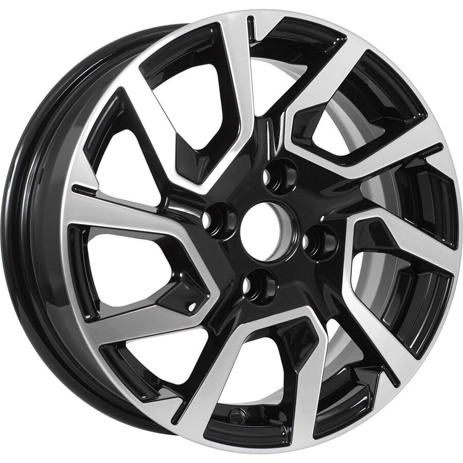 KDW KD1420 R14x5.5 4x98 ET35 CB58.5 Black_Front_Polished (Мятый обод + Следы монтажа)*