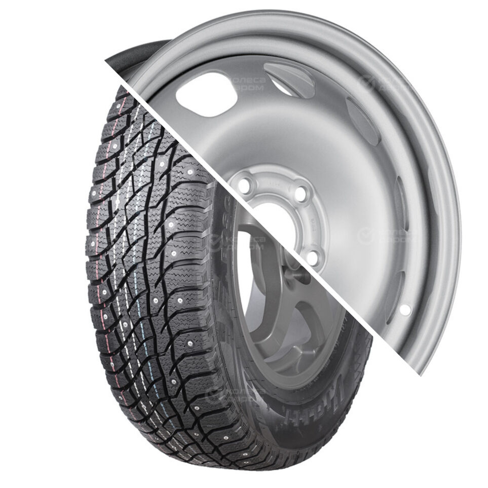 Viatti Bosco Nordico(R16 215/65 98T шип ) + MW EURODISK 16003 R16 215/65 98T шип + R16х6.5 5х114.3 ЕТ50 СВ66.1 Silver