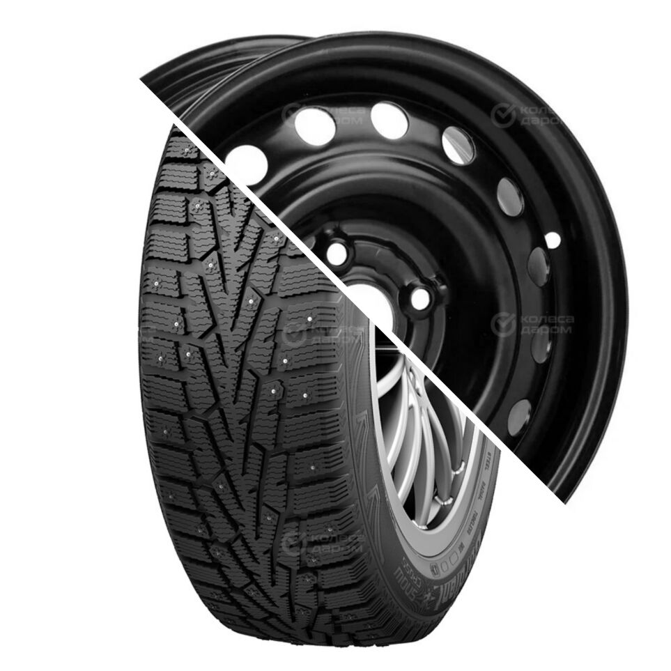 Trebl Snow Cross R14 185/60 82T шип+53B35B_P TREBL (12 отверстий) R14x5.5 4x98 ET35 CB58.6 Black R14 185/60 82T шип+R14x5.5 4x98 ET35 CB58.6 Black