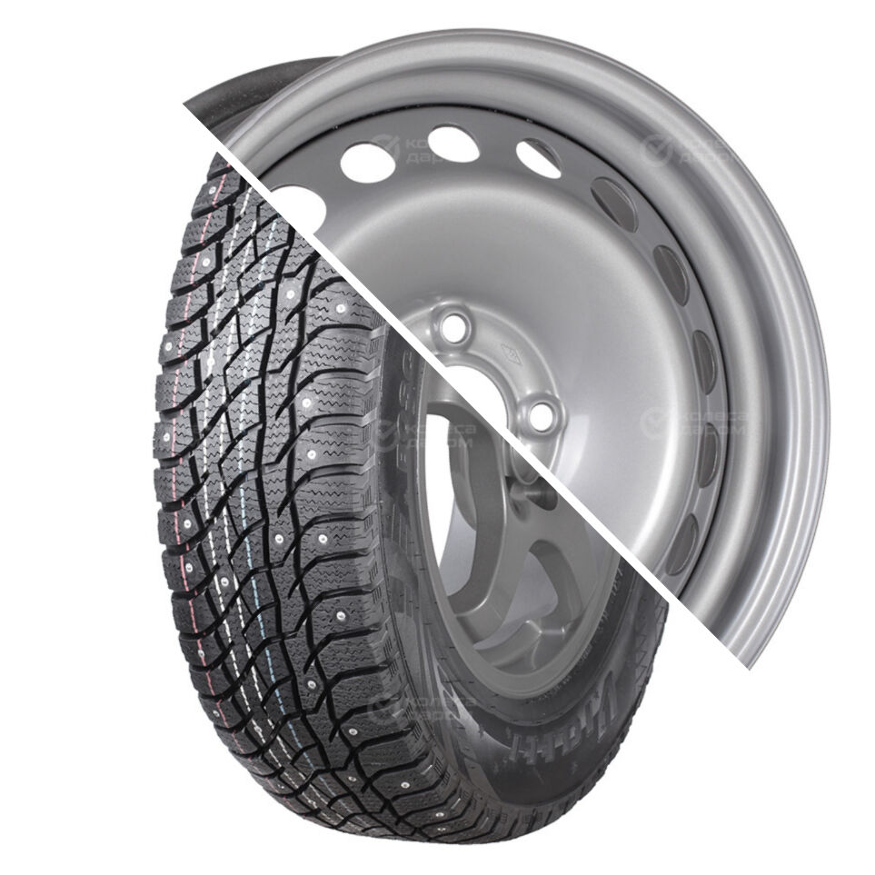 Accuride Bosco Nordico (V-523) R15 205/70 96T шип   () + Логан 2 R15x6 4x100 ET40 CB60.1 Silver  Bosco Nordico (V-523) R15 205/70 96T шип    + Логан 2 R15x6 4x100 ET40 CB60.1 Silver
