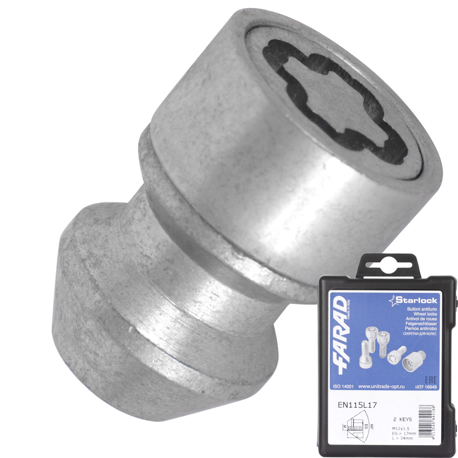 Farad Гайка секретная Farad 12х1,5х34 4+2 17 ключ конус EN115L17/2