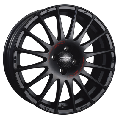 OZ 8x17/5x112 ET35 D75 Superturismo GT Matt Black + Red Lettering