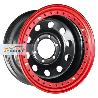 Off-Road Wheels 10x15/5x139,7 ET-44 D110 УАЗ с бедлоком (красный) Черный