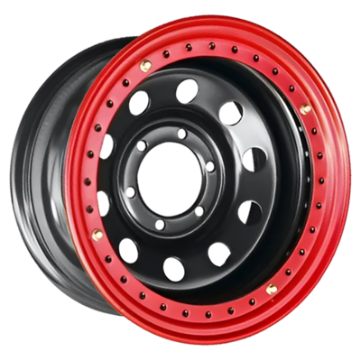 Off-Road Wheels 8x16/6x139,7 ET-19 D110 Тойота Ниссан с бедлоком (красный) Черный