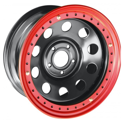Off-Road Wheels 8x16/5x150 ET-14 D113 Тойота Ленд Крузер 100/105 Черный с бедлоком (красный)