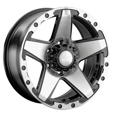 LS 8x17/6x139,7 ET25 D106,1 1284 BKF (конус, Колпак+лого)